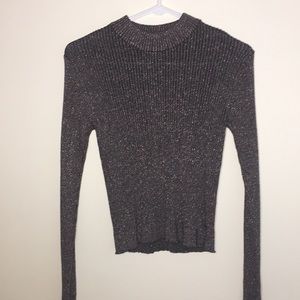 Glittery Mock Neck Sweater